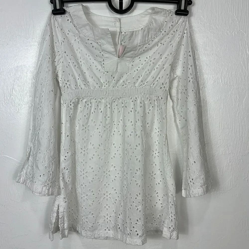 Janie And Jack White Cotton Eyelet EmbroideryβTunic Top Sizeβ5T